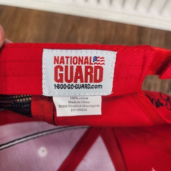 2008 Hendrick Motorsports National Guard Dale Jr Hat Cap Strapback NASCAR Red - Picture 10 of 10